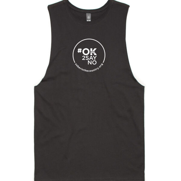 Adult Muscle Tank Front-Mid Logo - Coal Thumbnail