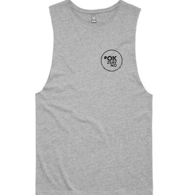 Adult Muscle Tank Front Logo - Grey Marle Thumbnail