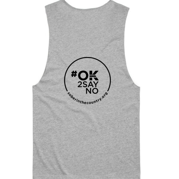 Adult Muscle Tank Back Logo - Grey Marle Thumbnail