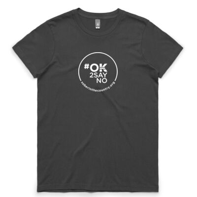 WOMEN'S MAPLE T-SHIRT - FRONT-MID LOGO - CHARCOAL Thumbnail