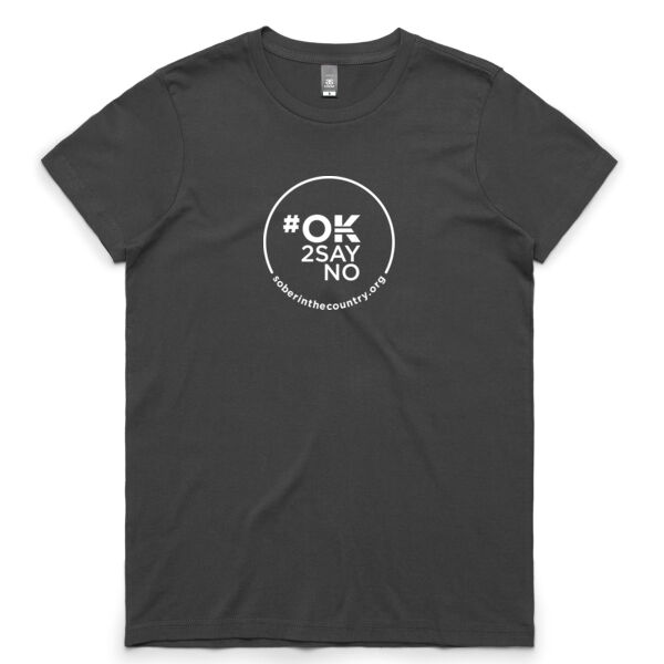 WOMEN'S MAPLE T-SHIRT - FRONT-MID LOGO - CHARCOAL Thumbnail