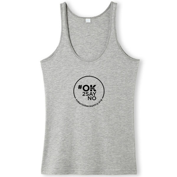 #OK2SAYNO Women's Singlet - Grey Marle Thumbnail